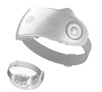 Masseur oculaire intelligent à vapeur avec chaleur et vibrations, musique Bluetooth, 4 modes pour soulager les yeux secs, la fatigue, les migraines et améliorer le sommeil, cadeau portable à ch white