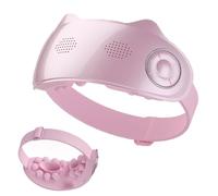 Masseur oculaire intelligent à vapeur avec chaleur et vibrations, musique Bluetooth, 4 modes pour soulager les yeux secs, la fatigue, les migraines et améliorer le sommeil, cadeau portable à cha pink