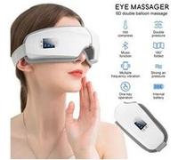 Masseur oculaire intelligent blanc 4d à airbag vibration soins chauffant bluetooth musique pour les yeux Blanc