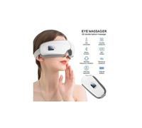 Masseur oculaire intelligent blanc 4d à airbag vibration soins chauffant bluetooth musique pour les yeux Blanc