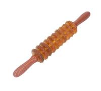 Masseur portatif de Point de déclenchement de Cellulite, Drainage lymphatique, fascia musculaire, relaxation, bâton de massage à 10 rouleaux (Brun)
