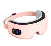 Masseur pour les yeux avec pétrissage d'airbag, compression chaude à température constante, vibration multi-fréquences et musique Bluetooth (L, rose)