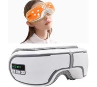 Masseur pour Les Yeux avec Vibration de Chaleur，Eye Massager with Wireless Music Rechargeable Eye Heat Massager for Relax and Reduce Eye Strain Dark Circles Eye Bags Dry Eye Improve Sleep