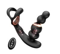 Masseur rotatif et vibrant 4 en 1 à rotation à 360° avec 10 + 3 modes | Disponible avec 3 modes de rotation, 10 modes de vibration, télécommande, silicone souple, étanche IPX6(Black)