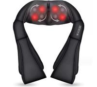Masseur Shiatsu pour Cou et Épaules avec Chaleur, Noir, 4 Nœuds de Massage,