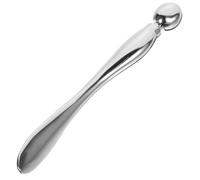 Masseur Yeux à Double Embout en Alliage de Zinc pour Soin Visage | Spatule Argentée, Usage Maison et Cabine, Crème Sérum Gel, Aide L'absorption et Détend le Regard