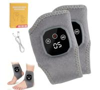 Masseurs de pieds 3 en 1, masseurs de pieds pour la douleur et la circulation, masseur rechargeable de cheville et de talon avec chaleur et 3 modes, thérapie sans fil, gris anthracite (2 pièces)