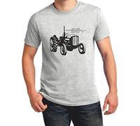 Massey Ferguson 35 Tractor Tee Shirt Mens Round Neck Cotton T-Shirt Bottoming Short Sleeves Tops Clothing-Black Manches Courtes(Large)