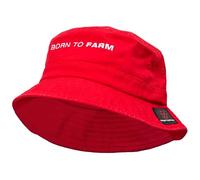 Massey Ferguson Chapeau Bob Enfant 'Born to Farm', Rouge Délavé, 100% Coton Sergé