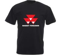 Massey Ferguson T-Shirt Graphic Top Printed Shirt Short-Sleeve Tee Mens Black M