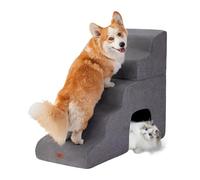 MASSFU Rampe d'escalier incurvée pour Chien et Chat - 72,9 cm de Haut - Marches à 5 marches pour Petits Chiens et Chats - Escalier pour Animaux domestiques pour Escalade - Antidérapant et équilibré -