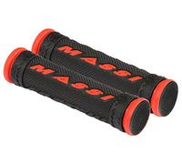 Massi Jeu de poignées de vélo Double densité, Noir/Rouge Mixte, Standard