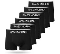 Massi Morino Boxers Homme en Coton (Lot de 6) | sous-vêtements Noirs avec Large Ceinture élastique | sans étiquette & Respirants (Taille XL)