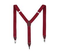 Massi Morino Bretelles hommes 3,5cm de large - Bretelles élastiques réglables en cuir véritable avec clips extra forts I Suspenders en forme de Y pour hommes, boîte cadeau incluse