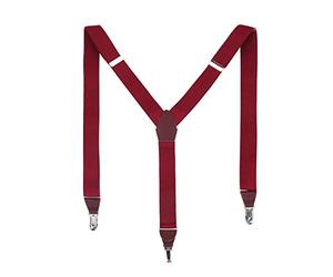 Massi Morino Bretelles hommes 3,5cm de large - Bretelles élastiques réglables en cuir véritable avec clips extra forts I Suspenders en forme de Y pour hommes, boîte cadeau incluse