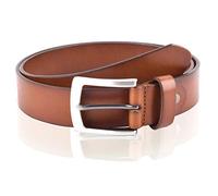 Massi Morino Ceinture en cuir pour homme - 3,5 cm de large - Ceinture en cuir de vachette véritable - Ceinture en cuir pleine fleur avec sac - Cadeau de Saint-Valentin pour lui