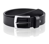 Massi Morino Ceinture en cuir pour homme - 3,5 cm de large - Ceinture en cuir de vachette véritable - Ceinture en cuir pleine fleur avec sac - Cadeau de Saint-Valentin pour lui
