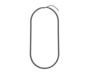 Massi Morino Collier panzer pour hommes noir I Chaîne ajustable sans pendentif en acier inoxydable noir résistant à l'eau