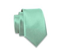 Massi Morino Cravate étroite pour homme en différentes couleurs - 6 cm - Schlips uni I Slim Fit Tie, vert menthe, taille unique