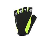 MASSI Siligrip - Gants de Cyclisme Unisexe, Couleur Noir/Jaune Fluo, Taille L