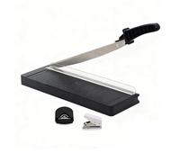 Massicot Guillotine A4 Professionnel, Decoupe Papier, Coupe Papier avec Arrondisseur D'angles Perforatrice, Coupe jusqu'à 8 Feuilles, Lame Acier, Pour Carton, Papier et Photos