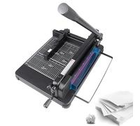 Massicot manuel robuste de 30cm, massicot industriel à guillotine, capacité de 400 feuilles, lame tranchante et règle de positionnement, massicot empilable pour bureau(Black)