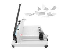 Massicot manuel robuste de 30cm, massicot industriel à guillotine, capacité de 400 feuilles, lame tranchante et règle de positionnement, massicot empilable pour bureau(White)