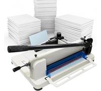 Massicot robuste A4 - Capacité de 400 feuilles, coupe-papier guillotine de 30,5 cm avec lame HSS durable pour couper du papier, des photos, du PVC, du carton, du cuir (blanc)