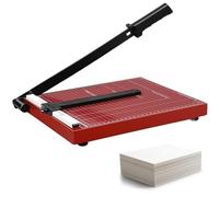 Massicot rotatif A4, largeur de coupe 30 cm, coupe 1 min pour 12 feuilles, idéal pour coupons, étiquettes, bureau, école, photo (rouge).