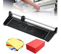 Massicot rotatif, coupe-papier A4/A3, base métallique robuste à rouleau, capacité de 10 feuilles pour papier cartonné/feuille de plastification,A3