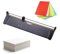 Massicot rotatif de précision, base en acier robuste, protection de sécurité et règle gravée, outil de bureau compact