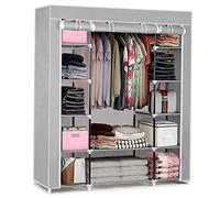 Massido Armoire Textile Mobile Pliable XXL (Gris Clair)