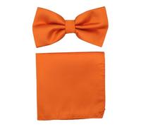 Massiliano Sergio - Ensemble Noeud papillon et Pochette assortie, orange uni.