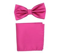 Massiliano Sergio - Ensemble Noeud papillon et Pochette assortie, rose fuchsia foncé uni.