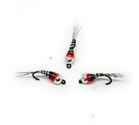 Massimo Clini - Nymphes Perdigon, imitation de nymphes d'éphémères, en lot de 9 appâts artificiels, 3 par taille, montées sur hameçons tchécoslovaques sans ardillon, conforme au règlement FIPS-Mouche