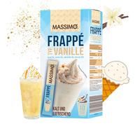 MASSIMO Frappé vanille 16 x 250 g Emballage économique (160 bâtonnets de 25 g) - Délicieuse poudre instantanée avec café instantané contenant de la caféine, préparation rapide