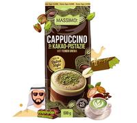 MASSIMO Type Cappuccino Dubai Chocolate Style, 10 x 500 g, boisson instantanée en poudre avec café instantané, cacao pistache avec crème fine, caféine, préparation rapide