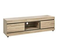 MASSIRE - Meuble TV 2 Portes et Niche Aspect Bois Finition French Oak -