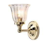 Massive Laiton Wandleuchte Bain IP44 Avec LED Verre Abat-Jour Art Nouveau Lampe