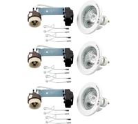 Massive Lot de 3 spots halogènes encastrables Philips / Massive