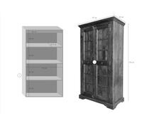 MASSIVMOEBEL24.DE Armoire Acacia Brun laqué Oxford #0401