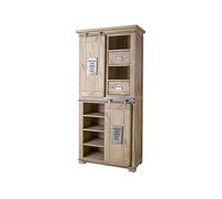 MASSIVMOEBEL24.DE Armoire Manguier Beige laqué Railway #317