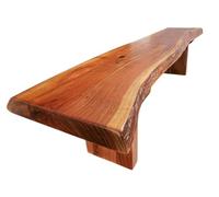 MASSIVMOEBEL24.DE Banc 155x38cm - Bois Massif d'acacia laqué (Noisette) - Design Naturel - Freeform #106