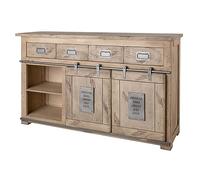 MASSIVMOEBEL24.DE Buffet 150x45 Manguier laqué Blanchi Railway #319