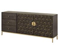 MASSIVMOEBEL24.DE Buffet 180x40 Manguier huilé Gris Taupe Diamond #110