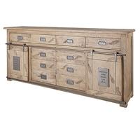 MASSIVMOEBEL24.DE Buffet 200x45 Manguier laqué Blanchi Railway #322
