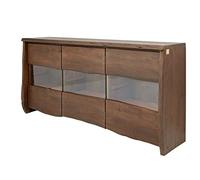 MASSIVMOEBEL24.DE Buffet avec vitrine - Bois Massif d'acacia laqué (Brun) - Pure Acacia #808