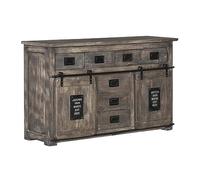 MASSIVMOEBEL24.DE Buffet Bas Manguier Gris laqué Railway #219 | 150x45x90 (BxTxH)84kgIndustrielmontémassif