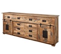 MASSIVMOEBEL24.DE Buffet Bas Manguier Natur laqué Railway #122 | 200x45x90 (BxTxH)108kgIndustrielmontémassif