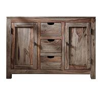 MASSIVMOEBEL24.DE Buffet Bas Sheesham Gris huilé Nature Grey #83